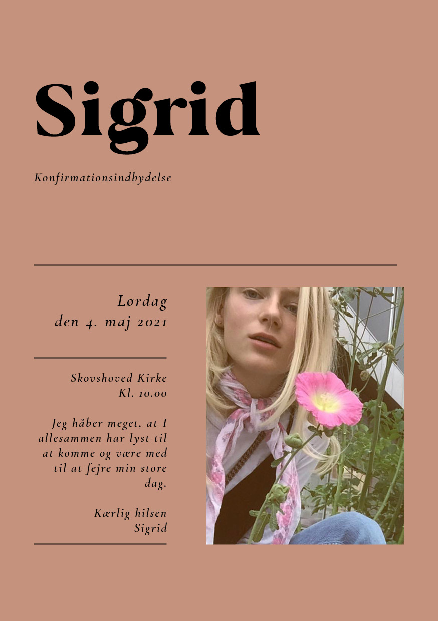 Invitationer - Sigrid Konfirmation